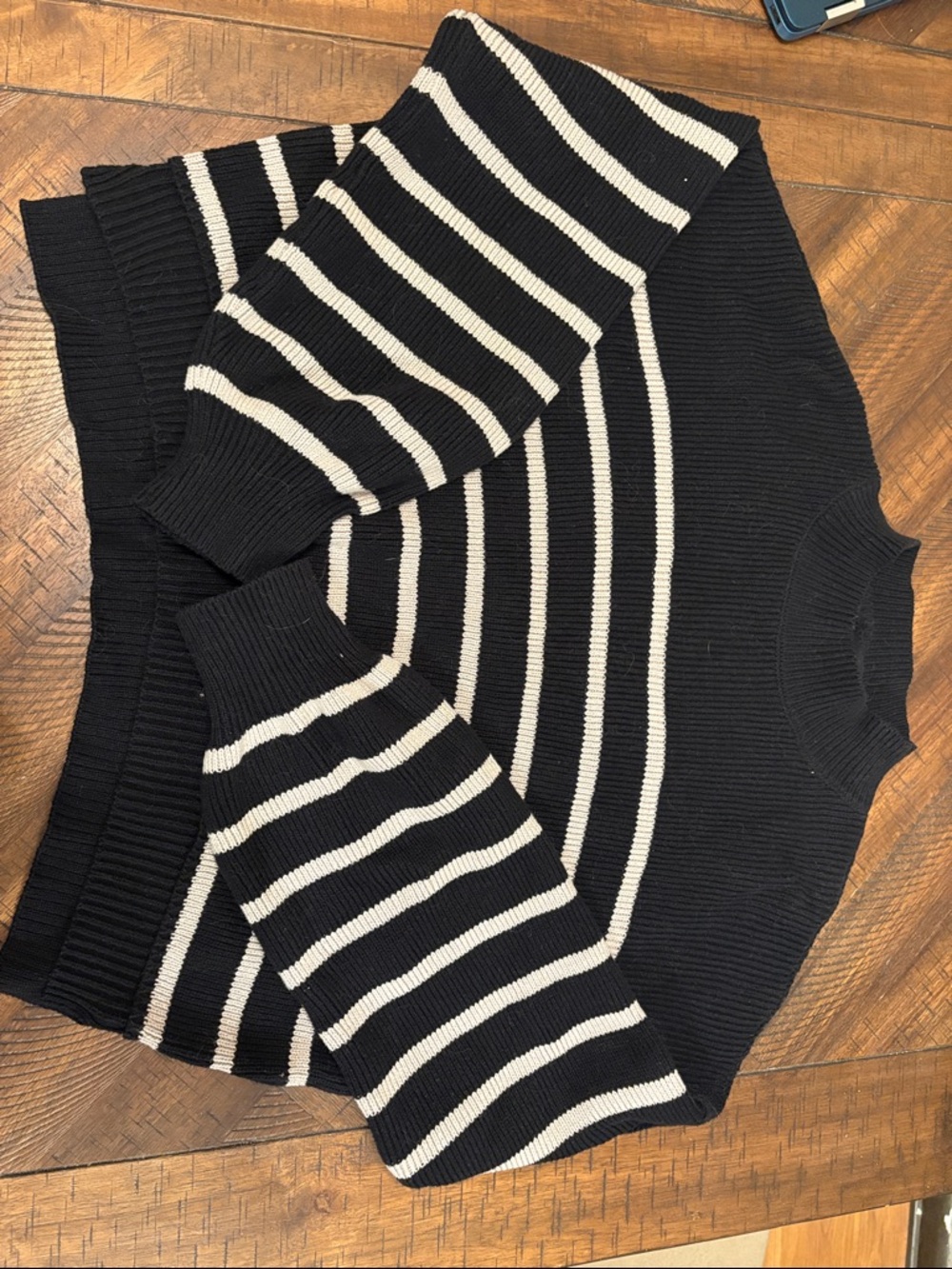 Blu Pepper black and cream striped sweater